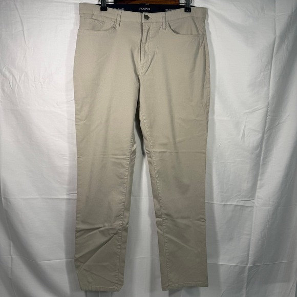 Jos. A. Bank Traveler Tailored Fit Khaki Beige Dress Pants Mens 35x32 - Picture 1 of 5